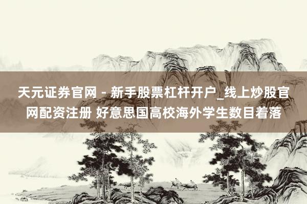天元证券官网 - 新手股票杠杆开户_线上炒股官网配资注册 好意思国高校海外学生数目着落