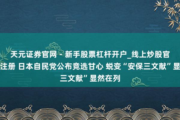 天元证券官网 - 新手股票杠杆开户_线上炒股官网配资注册 日本自民党公布竞选甘心 蜕变“安保三文献”显然在列