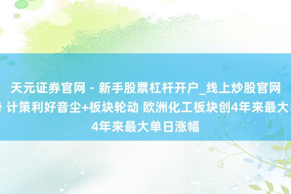 天元证券官网 - 新手股票杠杆开户_线上炒股官网配资注册 计策利好音尘+板块轮动 欧洲化工板块创4年来最大单日涨幅