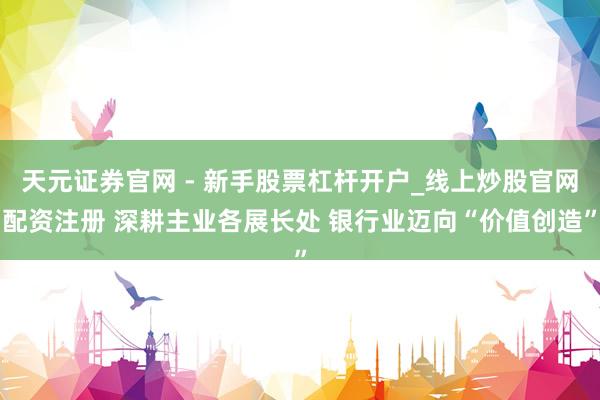 天元证券官网 - 新手股票杠杆开户_线上炒股官网配资注册 深耕主业各展长处 银行业迈向“价值创造”