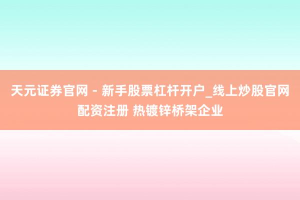 天元证券官网 - 新手股票杠杆开户_线上炒股官网配资注册 热镀锌桥架企业
