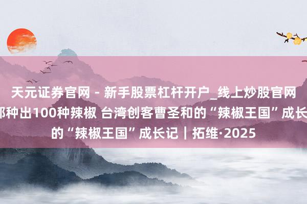天元证券官网 - 新手股票杠杆开户_线上炒股官网配资注册 在成都种出100种辣椒 台湾创客曹圣和的“辣椒王国”成长记｜拓维·2025