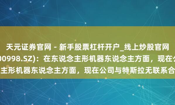 天元证券官网 - 新手股票杠杆开户_线上炒股官网配资注册 宁波朴直(300998.SZ)：在东说念主形机器东说念主方面，现在公司与特斯拉无联系合营