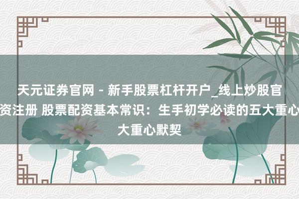 天元证券官网 - 新手股票杠杆开户_线上炒股官网配资注册 股票配资基本常识：生手初学必读的五大重心默契