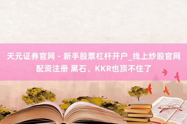 天元证券官网 - 新手股票杠杆开户_线上炒股官网配资注册 黑石、KKR也顶不住了