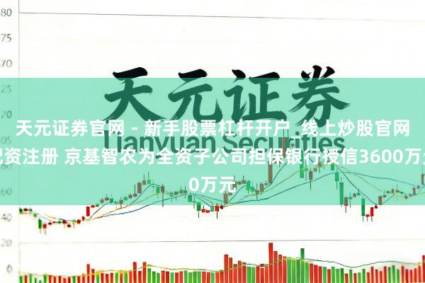 天元证券官网 - 新手股票杠杆开户_线上炒股官网配资注册 京基智农为全资子公司担保银行授信3600万元