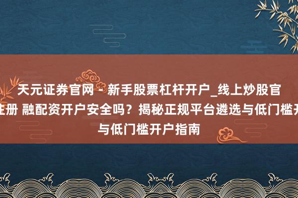 天元证券官网 - 新手股票杠杆开户_线上炒股官网配资注册 融配资开户安全吗？揭秘正规平台遴选与低门槛开户指南