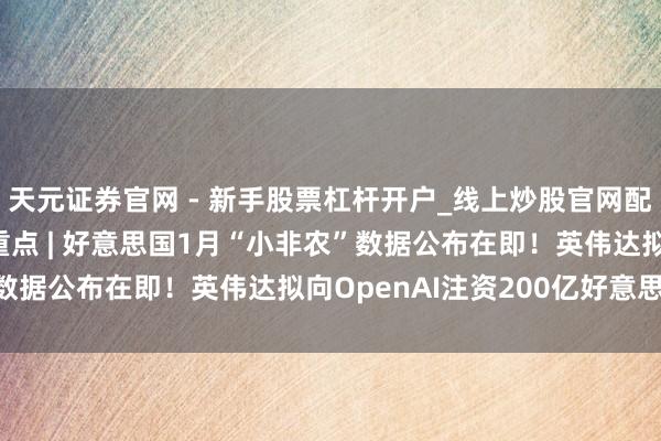 天元证券官网 - 新手股票杠杆开户_线上炒股官网配资注册 好意思股盘前重点 | 好意思国1月“小非农”数据公布在即！英伟达拟向OpenAI注资200亿好意思元