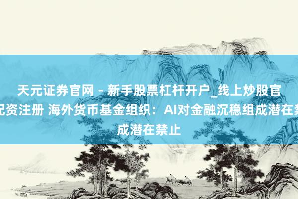 天元证券官网 - 新手股票杠杆开户_线上炒股官网配资注册 海外货币基金组织：AI对金融沉稳组成潜在禁止