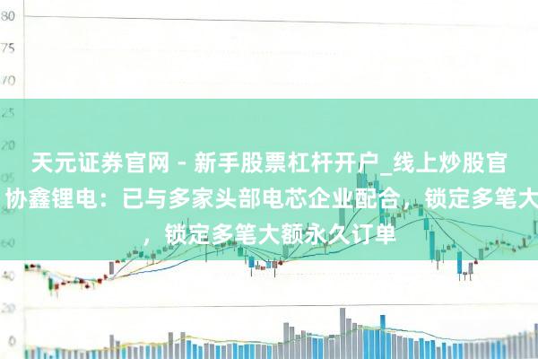 天元证券官网 - 新手股票杠杆开户_线上炒股官网配资注册 协鑫锂电：已与多家头部电芯企业配合，锁定多笔大额永久订单