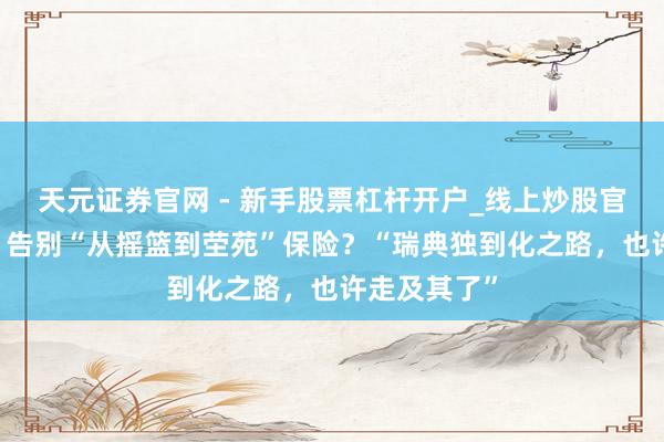 天元证券官网 - 新手股票杠杆开户_线上炒股官网配资注册 告别“从摇篮到茔苑”保险？“瑞典独到化之路，也许走及其了”