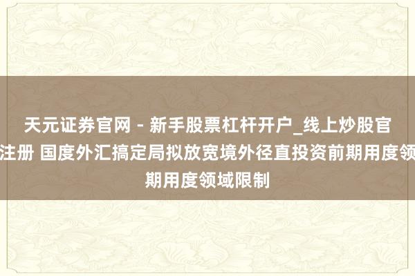 天元证券官网 - 新手股票杠杆开户_线上炒股官网配资注册 国度外汇搞定局拟放宽境外径直投资前期用度领域限制