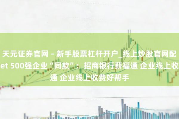 天元证券官网 - 新手股票杠杆开户_线上炒股官网配资注册 Get 500强企业“同款”：招商银行薪福通 企业线上收费好帮手