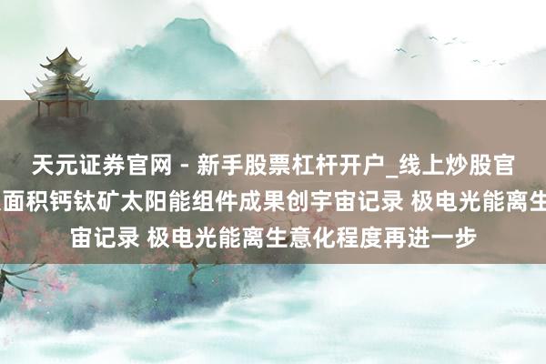 天元证券官网 - 新手股票杠杆开户_线上炒股官网配资注册 我国大面积钙钛矿太阳能组件成果创宇宙记录 极电光能离生意化程度再进一步
