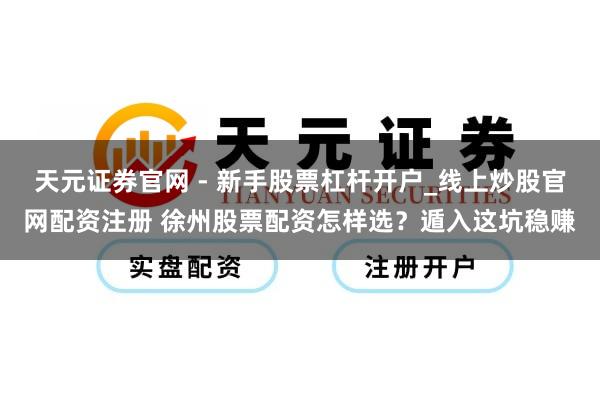 天元证券官网 - 新手股票杠杆开户_线上炒股官网配资注册 徐州股票配资怎样选？遁入这坑稳赚